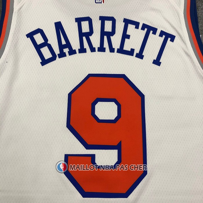 Maillot New York Knicks Rj Barrett NO 9 Association Blanc